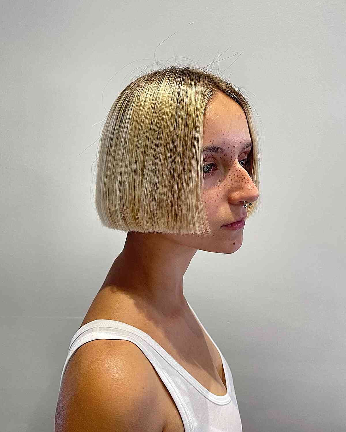 Jaw-Length French Boxy Bob Style