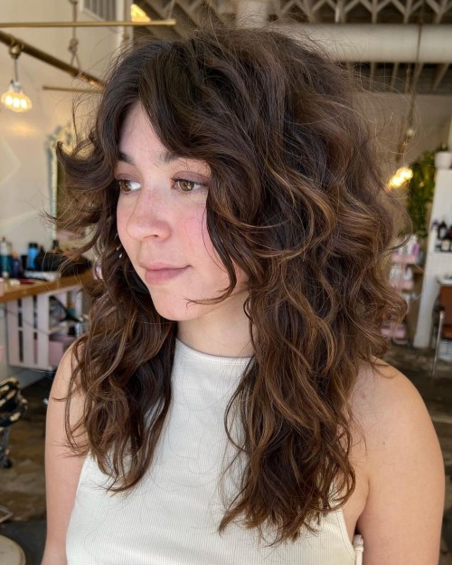 Long Wavy Cut with Layers for Thick Hair