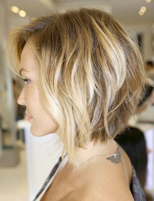 Stacked Wavy Bob Thick Hair