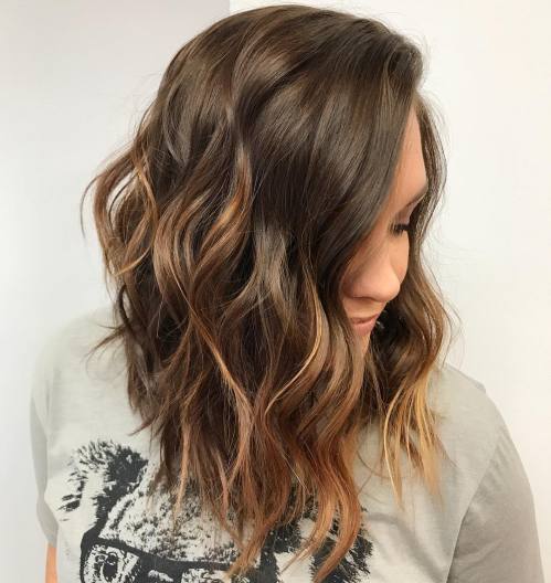 Long Angled Wavy Bob