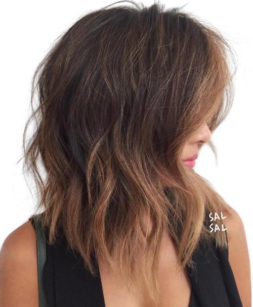 Long Angled Tousled Bob