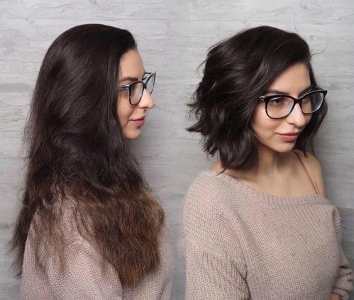 Choppy Bob Haircut for Long Thick Wavy Hair