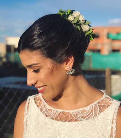 Sleek Floral Updo