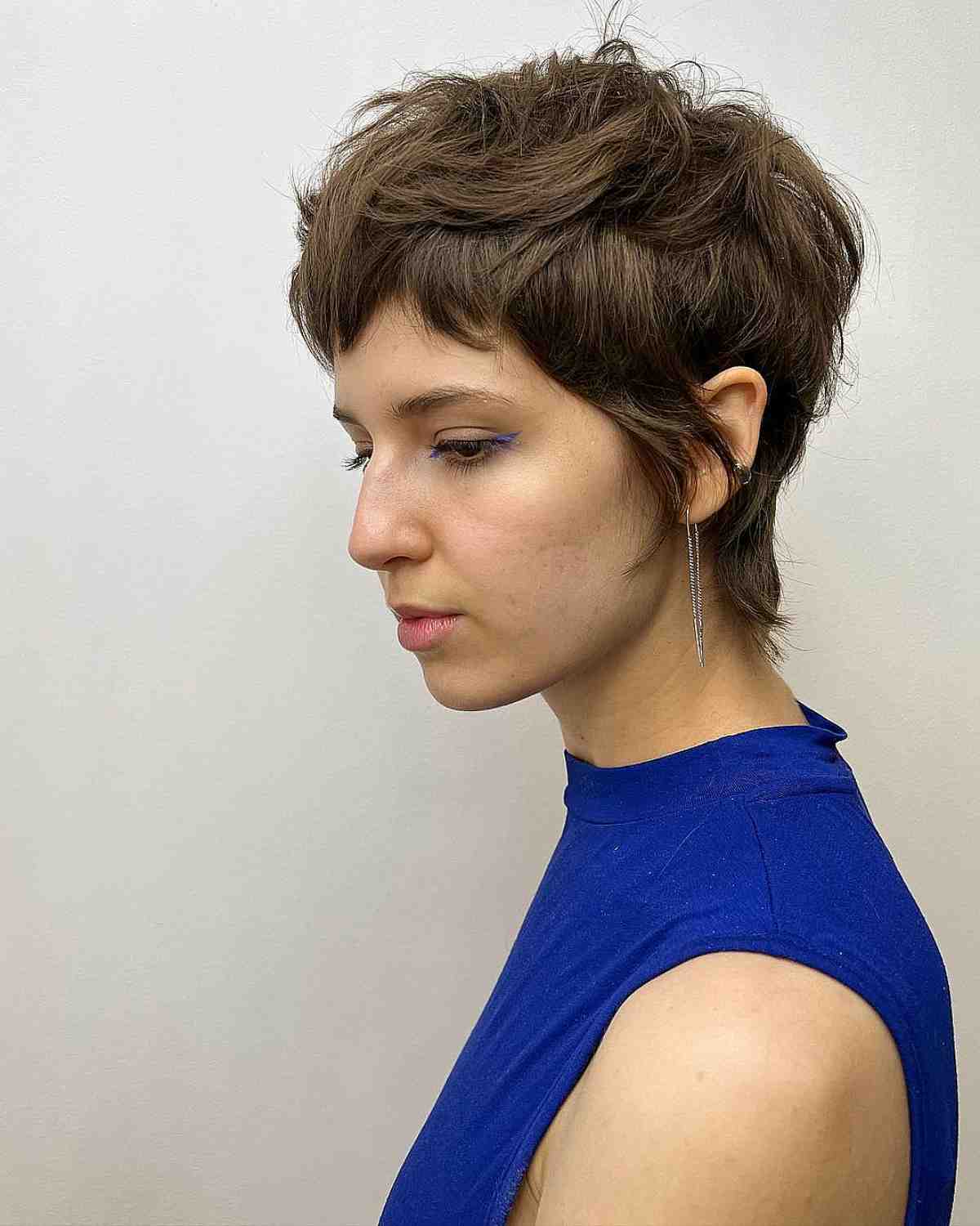 Voluminous Shaggy Mullet Pixie for Thick Hair