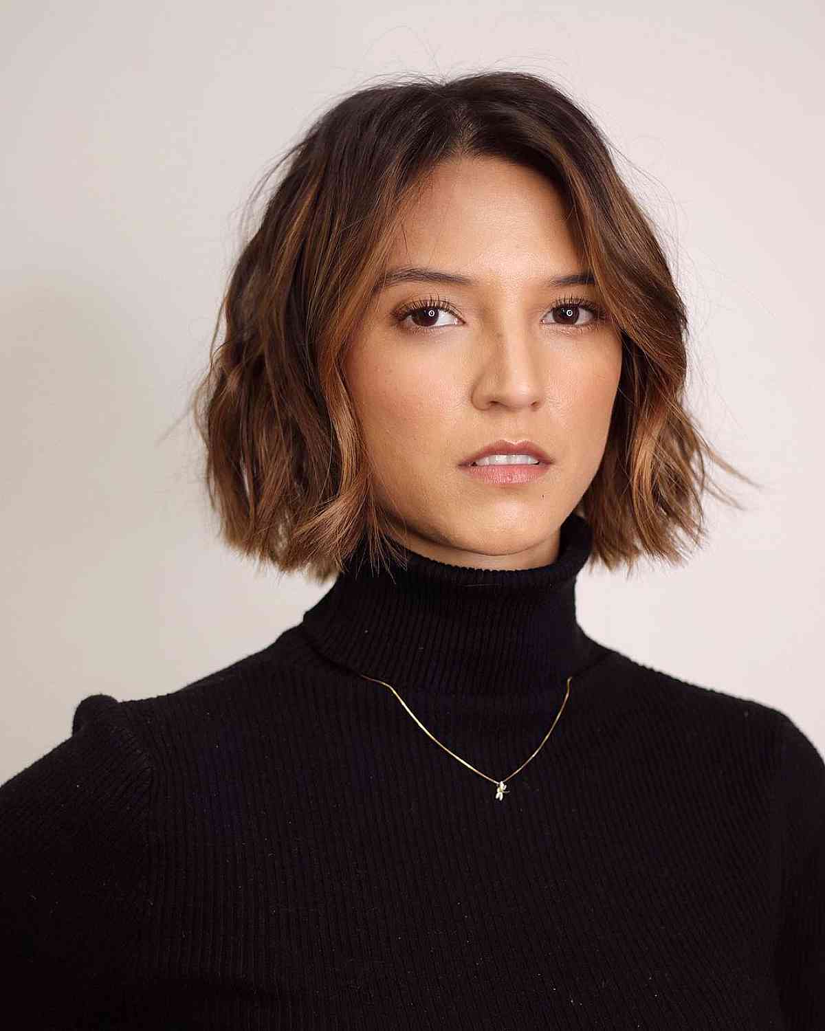 Short Choppy Bob with a Subtle Side Part for Fine Hair