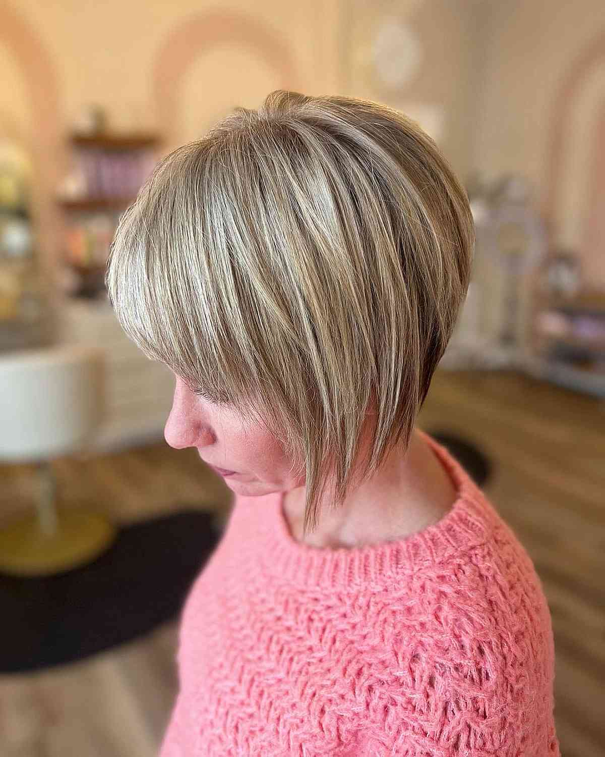 Short choppy a-line bob for fine hair