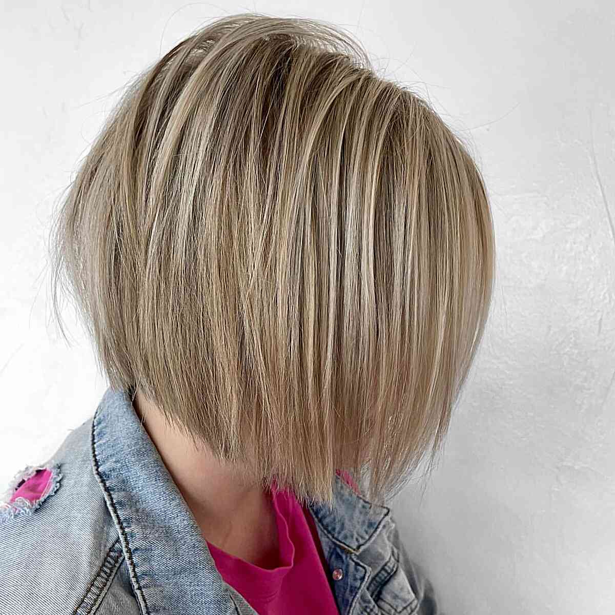 Chin-Length Choppy and Textured Straight Bob Haircut