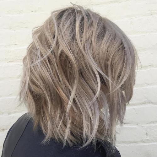 Ash Blonde Wavy Bob