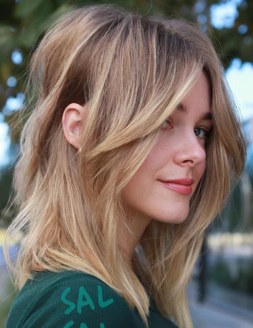 Straight Medium Length Layered Hair