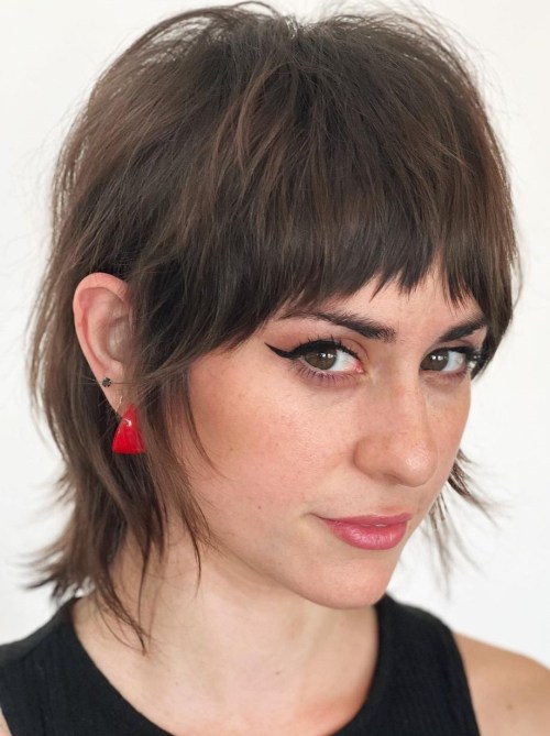 Choppy Mullet Cut with Bangs