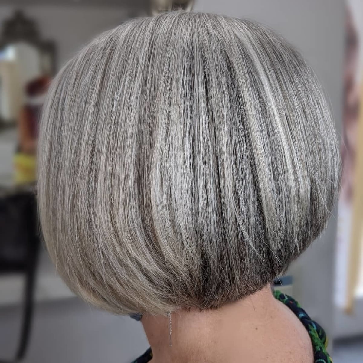 short textured bob haircut for fine gray hair