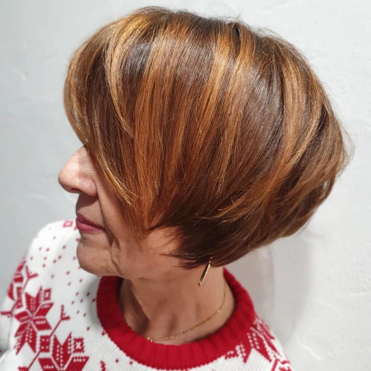 ear-length pixie bob for senior women with fine hair