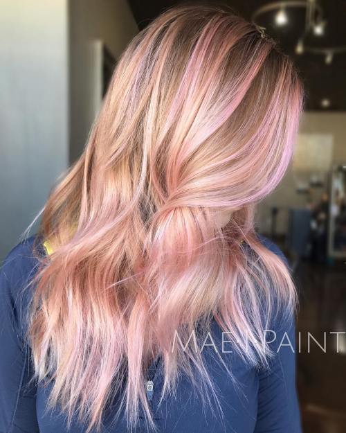 Pink Highlights for Brown Hair