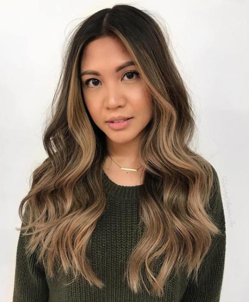 Light Brown Balayage for Dark Brown Hair