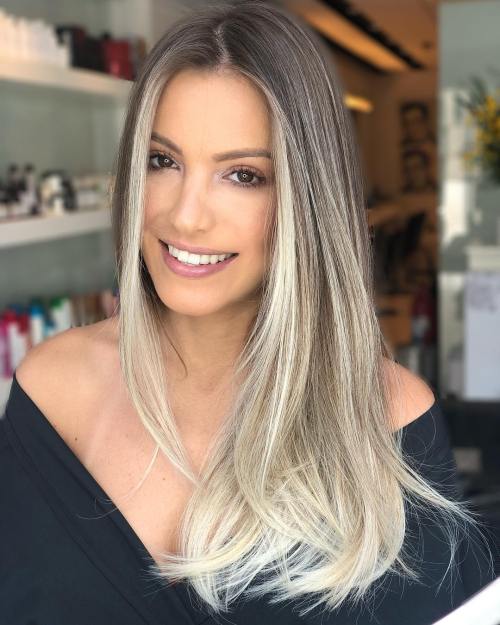 Long Ash Bronde Balayage Hair