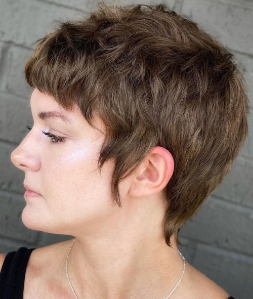 Short Textured Choppy Pixie with Bangs