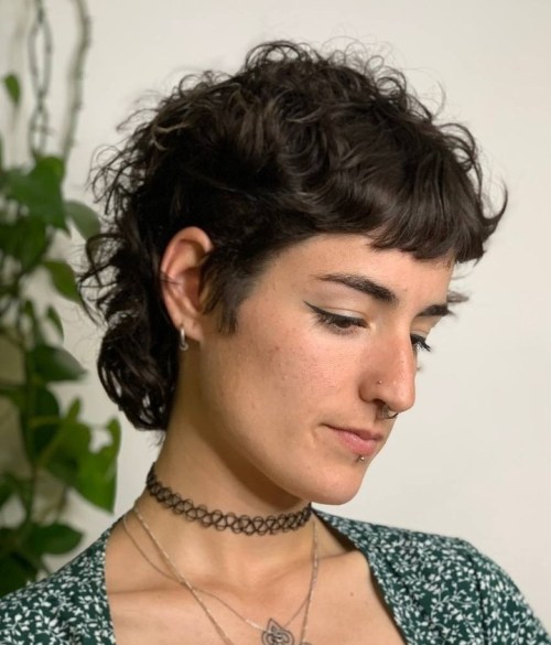 Charming Pixie Mullet for Curly Hair