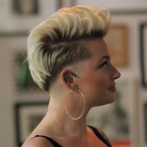 Contrasting Dark and White Pompadour