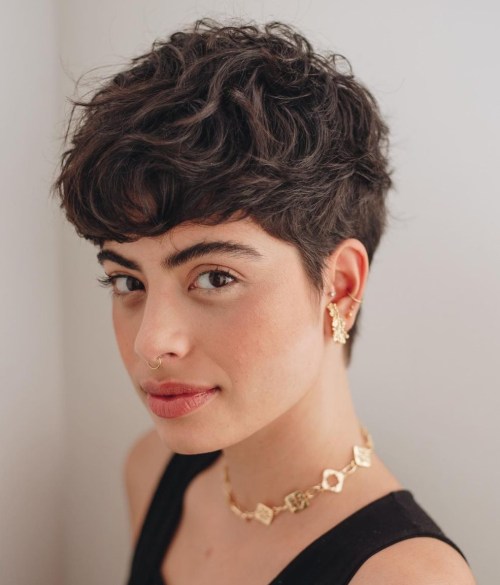 Wavy Pixie Hairstyle for Thick Hair