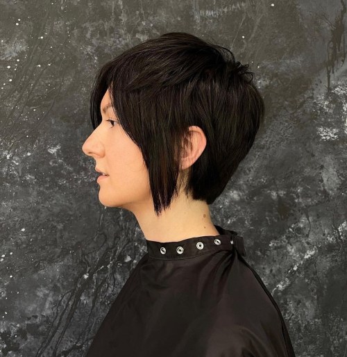 Long Pixie Cut with Curtain Bangs