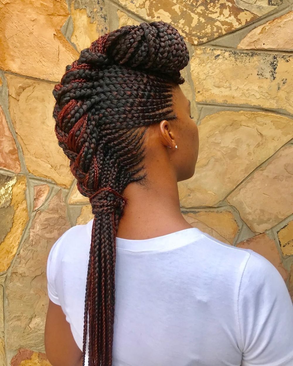 viking mohawk braid for a black woman