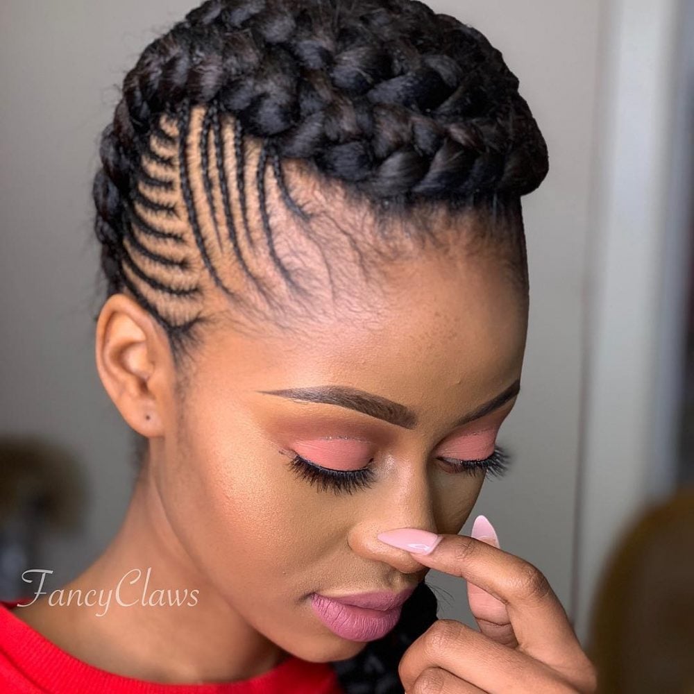 mohawk braid design for black women