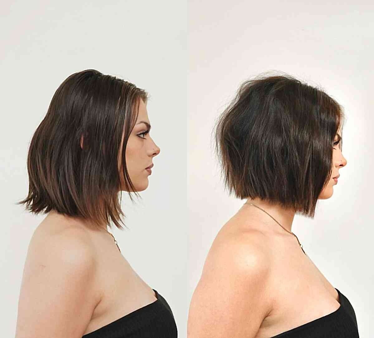 Neck-Length Soft Blunt A-Line Bob Cut