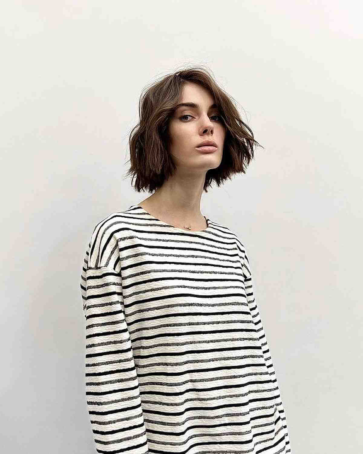 Modern Chin-Length Choppy Bob