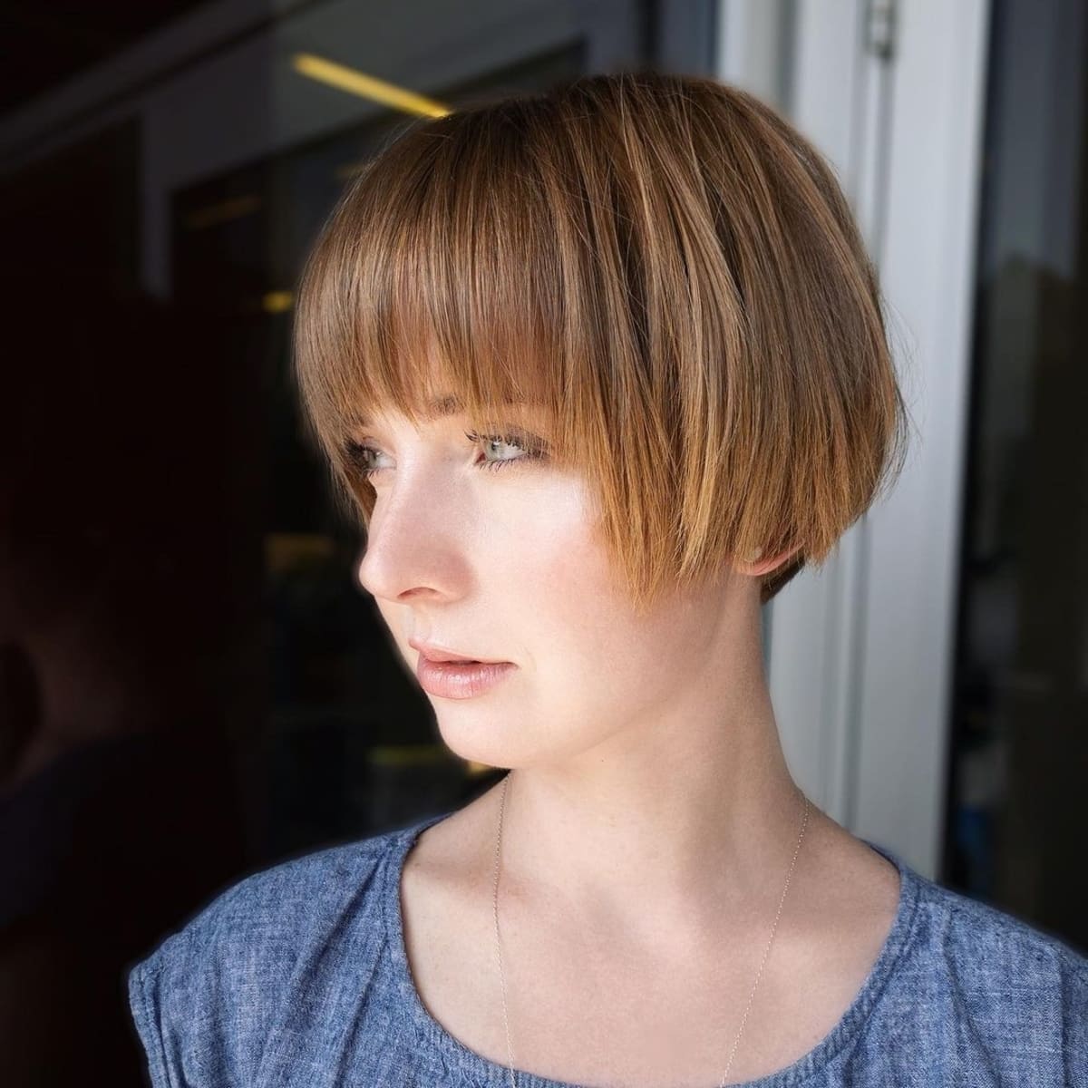 Adorable short choppy hair with bangs