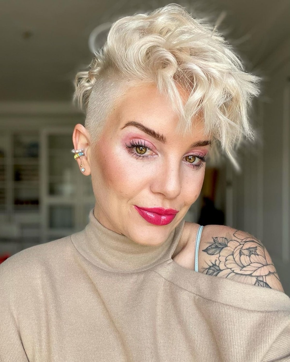 Unique Choppy undercut pixie haircut