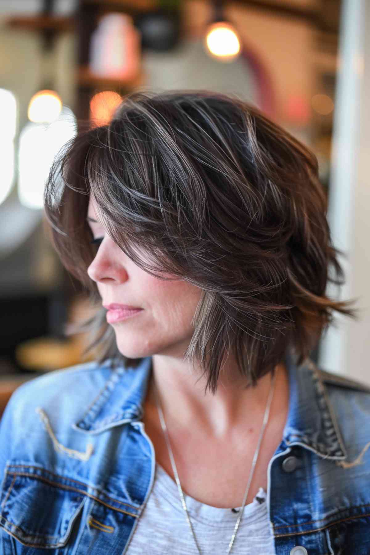 Short Textured Choppy Bob for Oval Faces