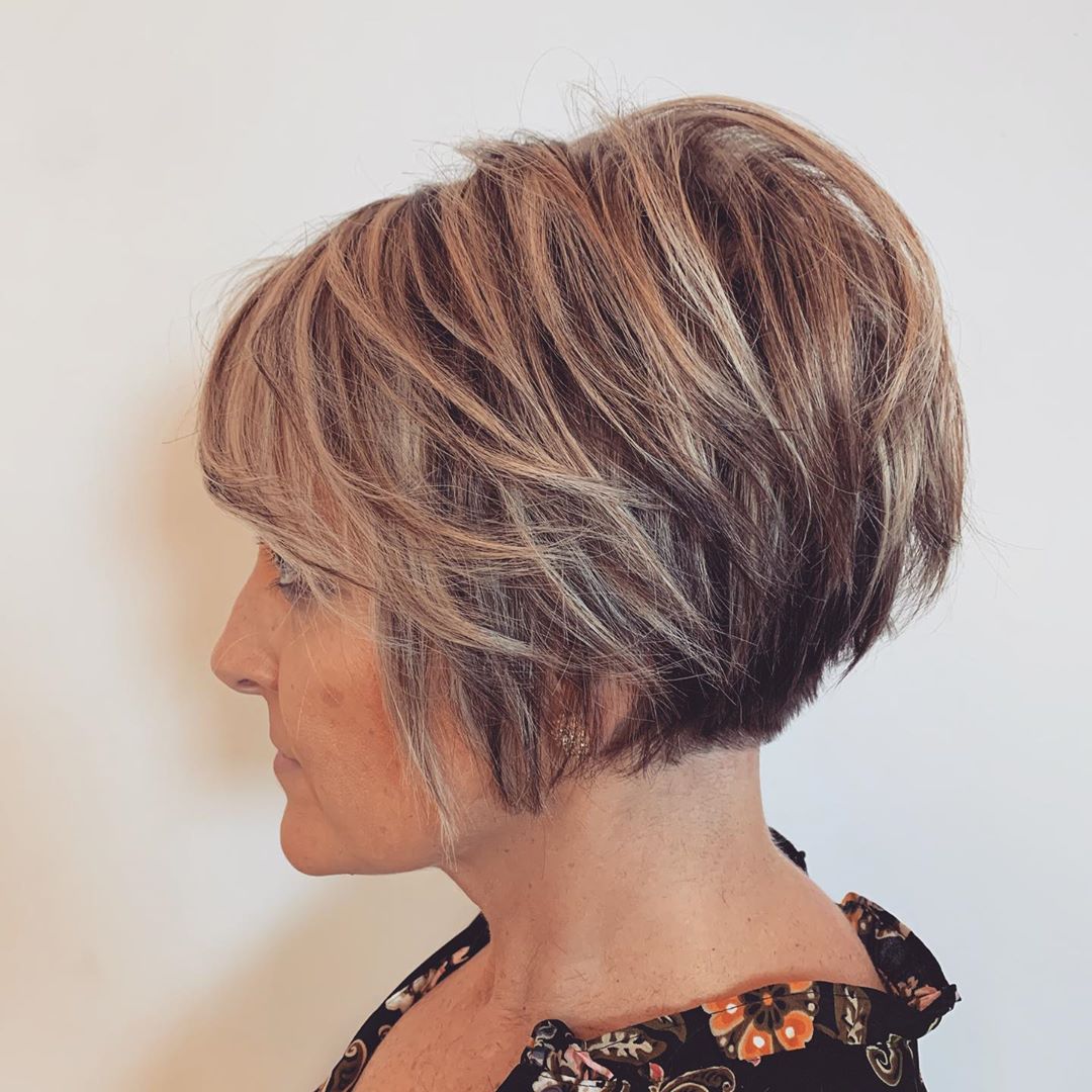 choppy short bob for women over 50