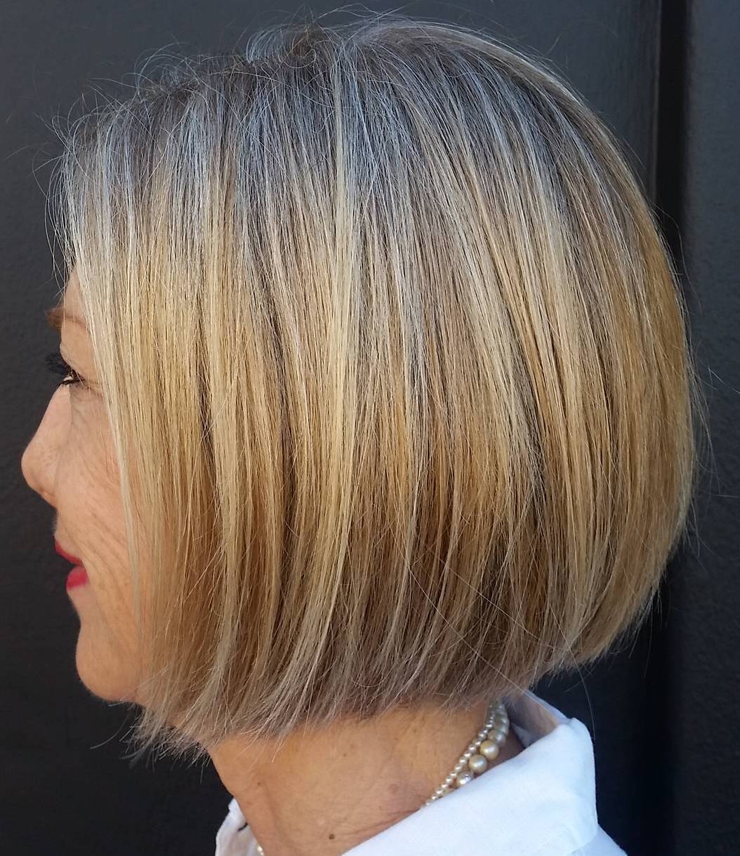 One-Length Blunt Golden Blonde Bob