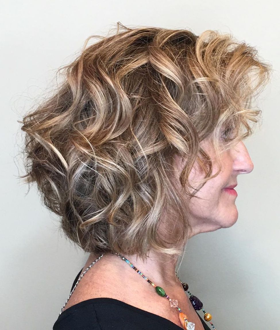 Wavy Bob with Highlights Over 60