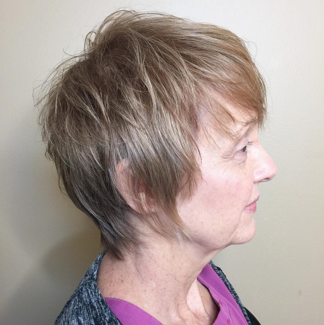 Long Thin Pixie Haircut for Women over 60