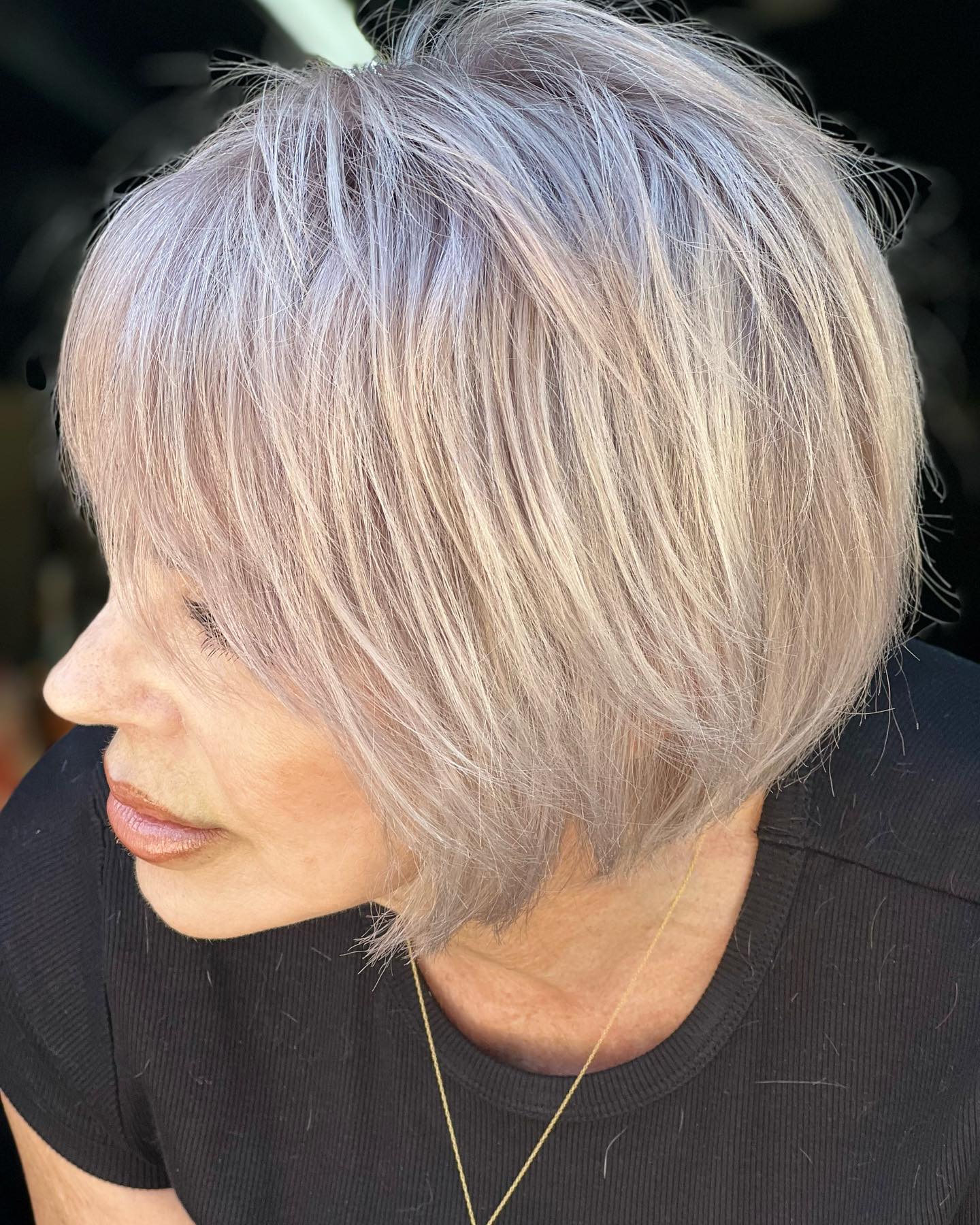 Delicate Bob with Wispy Layers Throughout