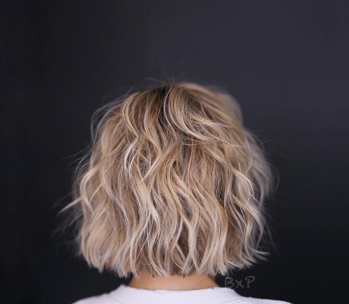 One-Length Choppy Wavy Bob