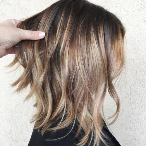 Choppy Bronde Balayage Lob