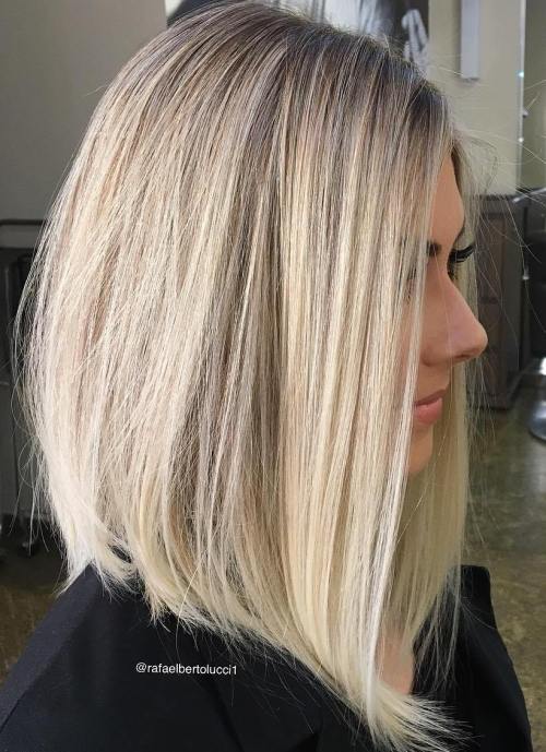 Platinum Blonde Lob