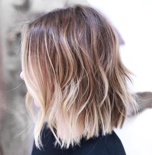 Choppy Bob With Blonde Balayage