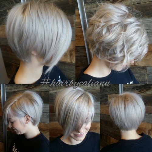 Short Layered Ash Blonde Bob