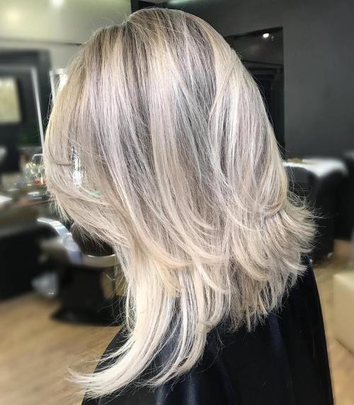 Medium Layered Blonde Hairstyle