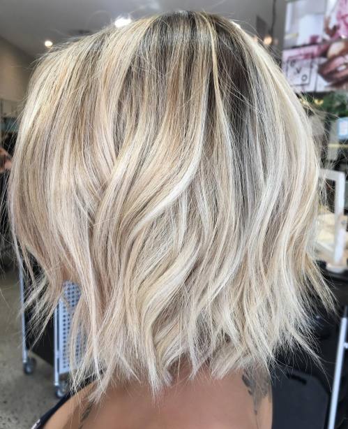 White Blonde Bob Shag