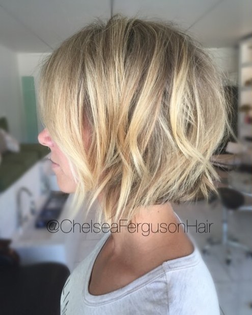 Messy Blonde Balayage Bob