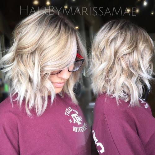 Wavy Platinum Bob