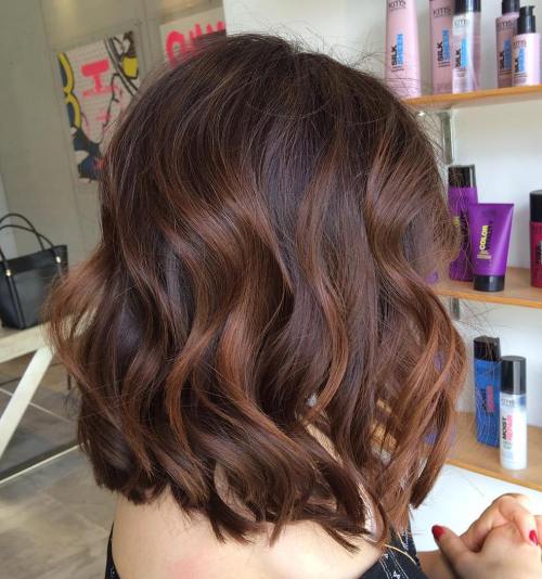 Brown Bob With Subtle Caramel Balayage