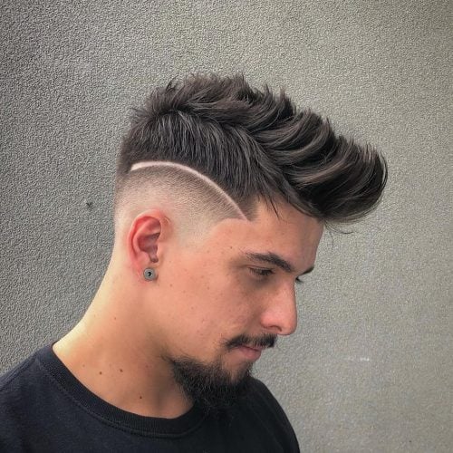 medium fade Quiff on Straight Hair