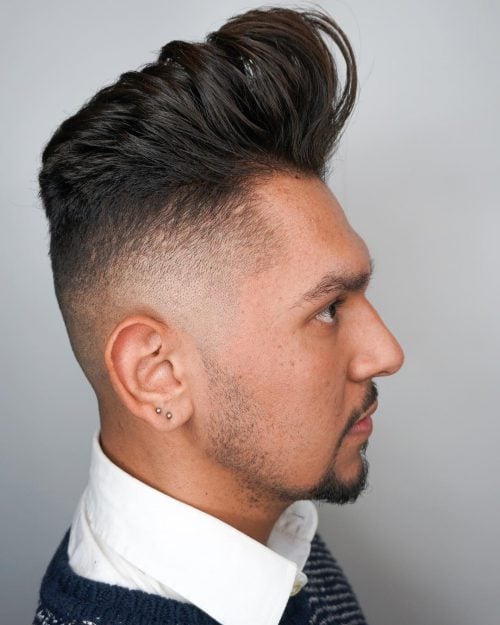 The Long Top Pompadour with Mid Fade Sides