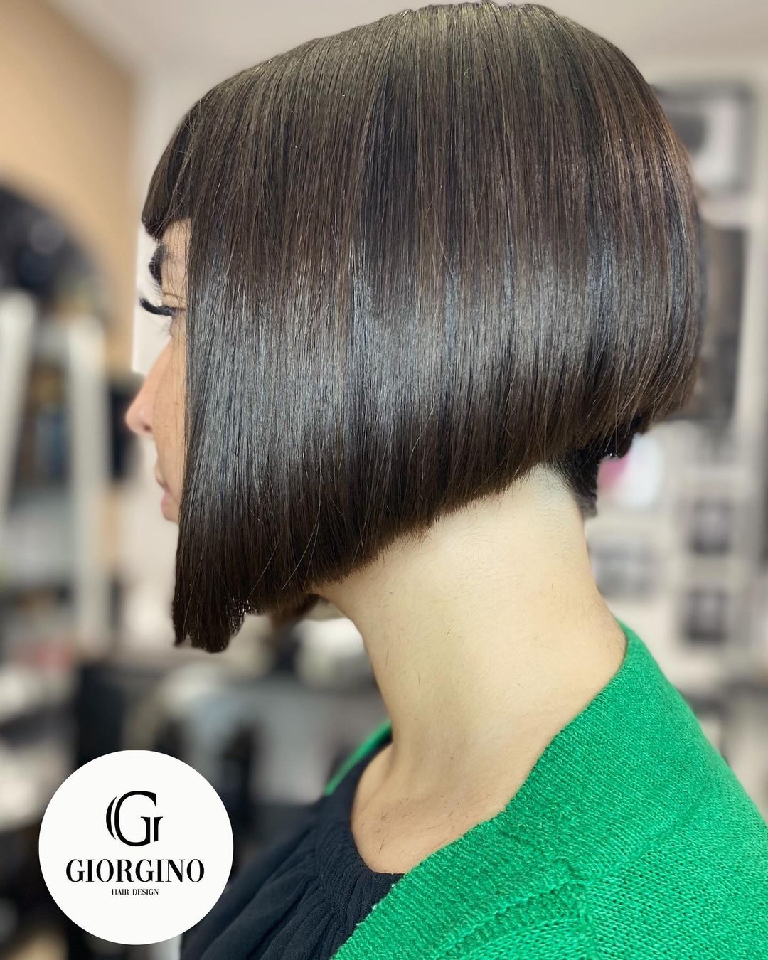 Undercut A Line Bob with Short Bangs