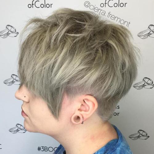 Ash Blonde Pixie Undercut